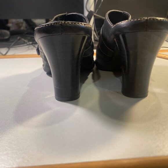 Aerosole - Size 7.5 M - Women's Mules Black Leather Upper Shoes - Picture 4 of 10